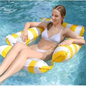 Chaises flottantes de piscine Sloosh pour adultes, 2 paquets de chaises longues de piscine gonflables, chaise d'eau flottante pour piscine Party Summer Water Fun