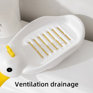 Huishoudelijke Eend Vorm Zeepkist Draineerbare Opslaghouder Zeep Container Cartoon Zeep Opbergschotel Badkamer Accessoires - Product Image 4