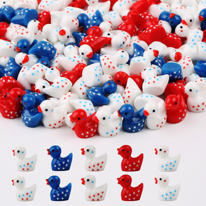 Mini Patos de Resina, Pequeñas Figuras en Miniatura para el Día de la Independencia, Decoración para Jardín de Hadas, Recuerdos para Fiestas, Manualidades, Decoración para Casa de Muñecas - Product Image 1