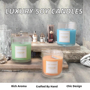 Bougie artisanale de luxe moderne en cire de soja, parfumée aux fruits, motif bouteille, pour la décoration intérieure et les mariages - Product Image 3