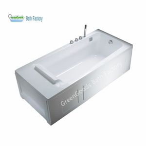 CE Acrylique Rectangulaire Tablier <span class=keywords><strong>Baignoire</strong></span> avec Incurvée Appui-Tête - Product Image 1