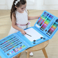 Coffret d'Art 208 Pièces pour Enfants : Pinceaux, Crayons de Couleur, Pastels à l'Huile, Feutres Aquarelle – Idée Cadeau Fête des Enfants