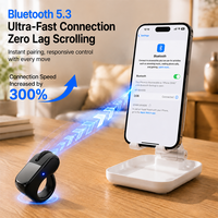 Mini Ratón Inalámbrico de Anillo para Dedo 5.3, Recargable, con Panel Táctil y Control Remoto para Laptop, PC y Smartphones