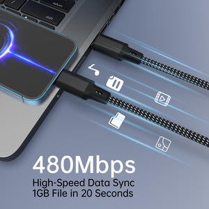 สายชาร์จแม่เหล็กแบบม้วนเก็บเอง USB C to USB C 60W รองรับการถ่ายโอนข้อมูล 480Mbps ชาร์จเร็ว 20V 3A ตัวสายทำจากอะลูมิเนียมหุ้มด้วยไนลอนถัก - Product Image 6