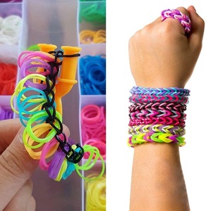 Prix d'usine – Bracelets en élastiques synthétiques couleurs arc-en-ciel pour loisirs créatifs, sacs de recharge pour bracelets <span class=keywords><strong>Loom</strong></span>, élastiques <span class=keywords><strong>Loom</strong></span> - Product Image 6