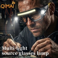 Lampe à clipser sur lunettes XTE COB LED 350-500LM 5 modes, rechargeable par Type-C, lampe frontale portable pour la randonnée, la pêche, le camping