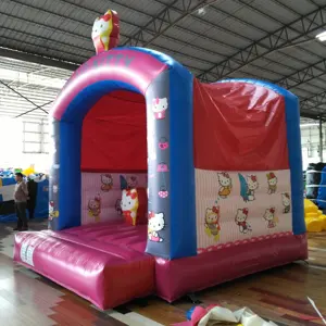 लोकप्रिय बच्चों के कार्टून गुलाबी बिल्ली उछालभरी महल, मज़ा inflatable उछाल घर