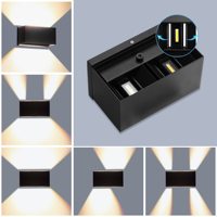Applique murale LED intérieure extérieure Lumières de porche Maison Terrasses Porche Escalier Couloirs Lumières IP65 Étanche Capteur Applique murale