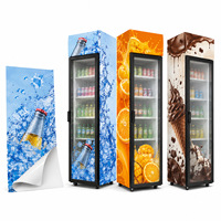 Calcomanías Duraderas para Refrigeradores Comerciales de Interior/Exterior, Impresión Personalizada en Color CMYK, Tamaño Personalizado, Vinilo Publicitario para Empresas de Bebidas