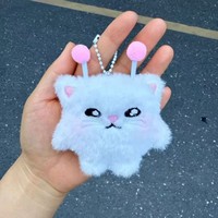 Porte-clés en peluche Alien Vert Kawaii, Poupée en peluche Astronaute Moelleuse, Breloque Mignonne Galaxie, Pendentif Chat Alien en Peluche, Jouets en Peluche, Porte-clés