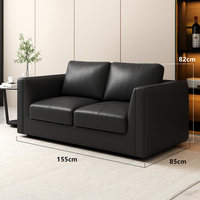 Ensemble de canapés en cuir pour bureau, design moderne, idéal pour la réception, les espaces de loisirs et les négociations, avec table basse intégrée