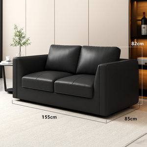 Ensemble de canapés en cuir pour bureau, design moderne, idéal pour la réception, les espaces de loisirs et les négociations, avec table basse intégrée - Product Image 3