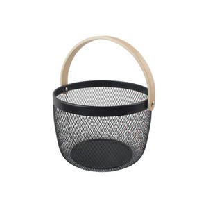 Metal Mesh Round Storage <b>Basket</b> with Handle - Product Image 2
