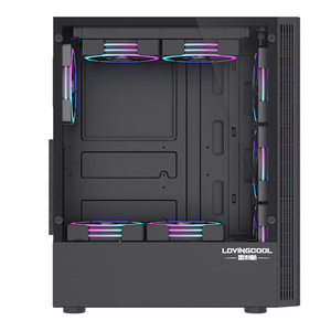 Lovingcool กรอบด้านหน้าเป็นตาข่ายกระจกนิรภัย, เคสซีพียูสำหรับเล่นเกม Atx Micro ATX <span class=keywords><strong>Mini</strong></span> <span class=keywords><strong>ITX</strong></span> PC - Product Image 4