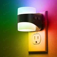 Veilleuse LED LOHAS à changement de couleur RVB, boîtier blanc crème unique, décorative, colorée, moderne, pour chambre et couloir