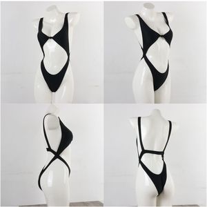 Set di costumi da bagno Bikini a vita alta con Logo personalizzato per ragazze Sexy Sexy uno pezzo senza schienale costumi da bagno per le donne - Product Image 2