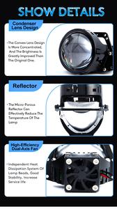 Grande remise P6 3 pouces phare LED lentille de projecteur Bi LED accessoires de système d'éclairage automatique pour phare <span class=keywords><strong>toyota</strong></span> <span class=keywords><strong>corolla</strong></span> - Product Image 5