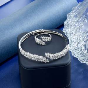 Moda temperamento pulsera anillo ajustable africano nigeriano joyería diario señoras accesorios conjunto boda fiesta S-117 - Product Image 5