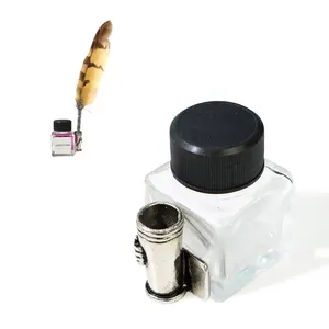 Inkwell-frascos de vidrio para tinta y soporte de bolígrafo, frascos de vidrio para botellas