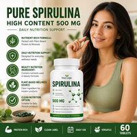 OEM ODM Marque privée Poudre de spiruline de qualité supérieure Capsules de spiruline et comprimés de spiruline Emballage personnalisé