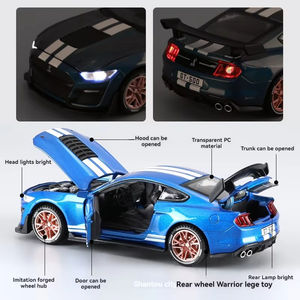 Jouet de collection en alliage <span class=keywords><strong>1</strong></span>:32 moulé sous pression pour Ford <span class=keywords><strong>Mustang</strong></span> GT500 Model Sound Light Pullback avec portes ouvertes Metal Car Display - Product Image 4