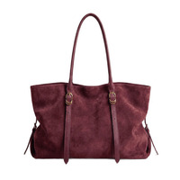 Sac fourre-tout souple en similicuir marron pour femme, avec bandoulière en cuir réglable, grande capacité, sac de luxe vintage pour le travail
