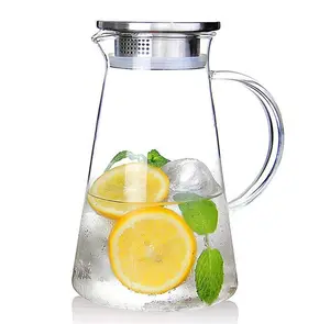 2.0L Glas Kruik Met Deksel Ice Tea Kettle Jug Hot Koud Water Ijs Thee Wijn Koffie Melk En Sap Fles