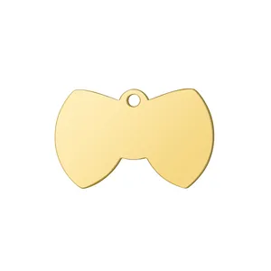 2023 bow tie shape bow tie suppliers direct selling dog tags for engraving stainless steel