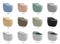 Toilette intelligente haut de gamme colorée à poser au sol avec télécommande, siège chauffant et évacuation en S