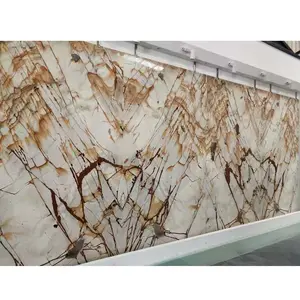 Brazil Quartzite Stone Roman Impression Yellow Blue Marble Golden Color Marble Roman Impression Marble