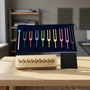 Juego de diapones Solfeggio para sanación, sin peso, multicolor, 9 diapones con estuche de madera y mazo. - Product Image 5