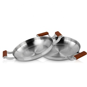 Sartén de <span class=keywords><strong>paella</strong></span> de doble mango de acero inoxidable de alta calidad, sartén para Wok, moderna, ecológica para mariscos, fritos, a la - Product Image 4