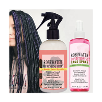 Rosewater Conditioning Rafraîchissant Locs Spray Pour Tresses Twists Dreadlocks Apaisant Sec Démangeaisons Cuir Chevelu avec Vitamines Menthe Romarin