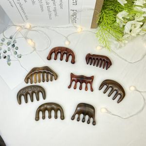 Pettine per massaggio in legno per terapia di massaggio del cuoio capelluto della testa del canale meridiano nessun pettine in legno di sandalo verde statico - Product Image 6