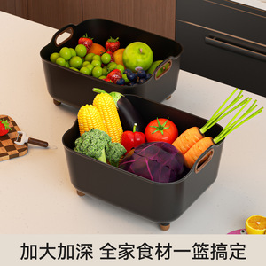 Draining Rack Large Capacity Square Plastic Kitchen Sink Basket With Handles For Vegetable Fruit Washing - Product Image 3