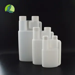 Белая пластиковая дозирующая бутылка с двойным горлышком и закручивающейся крышкой, 100 мл, 150 мл, 250 мл, 500 мл, 1000 мл, с Индукционным уплотнением