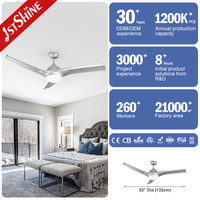 Ventilateur de plafond professionnel 1stshine 52 pouces avec pales en ABS, télécommande, éclairage LED, idéal pour la décoration intérieure – Vendeur d'exception, directement de l'usine