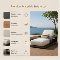 Chaise longue d'extérieur en aluminium pour piscine, plage, patio, hôtel, villa ou cour