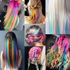 Vente chaude 22 pouces Extensions de <span class=keywords><strong>cheveux</strong></span> synthétiques longue ligne droite Clip sur les extensions de <span class=keywords><strong>cheveux</strong></span> pièces de <span class=keywords><strong>cheveux</strong></span> colorés perruques en gros - Product Image 3