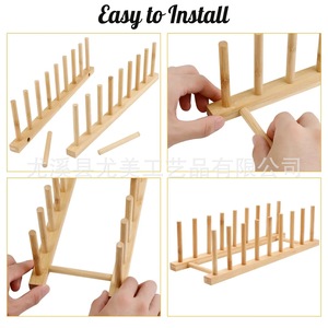 Creative bamboo cup holder, simple and drainable storage <b>rack</b> for home and kitchen use, independent website manufacturer. - Product Image 4