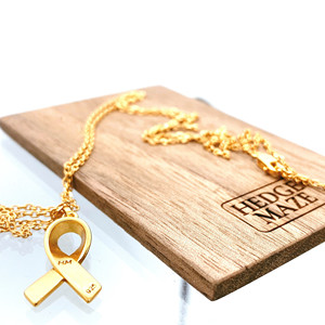 Collana Dorata S925 con Nastri di Consapevolezza - Product Image 4