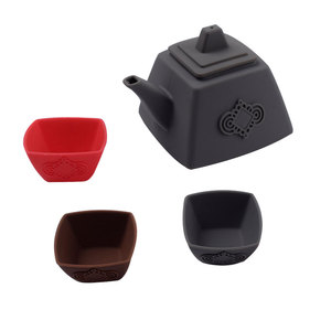 Juego de té de silicona, tetera portátil resistente al calor para uso en oficina, diseño ligero de color rojo - Product Image 2