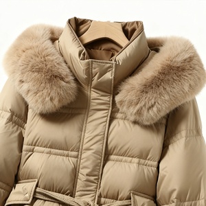 Veste <span class=keywords><strong>longue</strong></span> d'hiver épaisse en duvet de canard blanc pour <span class=keywords><strong>femme</strong></span> Boying 2025, mi-<span class=keywords><strong>longue</strong></span>, au-dessus du genou, cintrée à la <span class=keywords><strong>taille</strong></span>, coupe ajustée, à capuche, respirante, ODM - Product Image 6