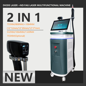เครื่องกำจัดขนด้วยเลเซอร์ไดโอด TEC ยอดนิยม 2 in 1 พร้อมอุปกรณ์ดูแลผิวหน้าแบบคาร์บอนพีล Black Doll - Product Image 2