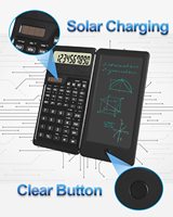 Calculatrice scientifique portable GY avec écran LCD, tablette d'écriture pliable, tablette de dessin numérique, tablette d'écriture numérique