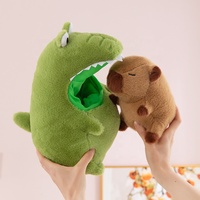 Divertido Peluche de Dinosaurio Comiendo Capibara, Juguete Creativo 2 en 1, Animal de Peluche Suave, Muñeco de Capibara Transformable en Cocodrilo, Regalo para Niños