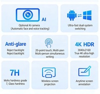 InASK Écran plat interactif intelligent 4K UHD multi-touch de 55/65/75/85/86 pouces, affichage intelligent tout-en-un avec IA pour les réunions