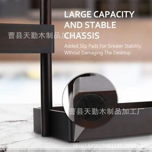 Estante de almacenamiento de madera minimalista moderno, estante giratorio para cosméticos, organizador de productos para el cuidado de la piel de varias capas para el baño. - Product Image 3
