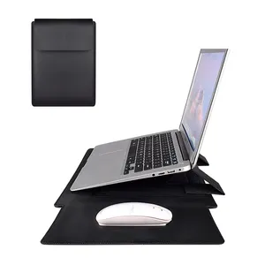 Hot Selling Laptop Sleeve Pu Lederen Beschermende Laptop Standaard En Muis Opladen Kabel Case Voor Macbook