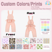 Romper Pinggang Ruffle Peplum Menarik Tanpa Lengan dengan Kerah Kotak untuk Bayi Balita Perempuan, Pakaian Musim Semi untuk Acara Santai dan Pesta Bayi